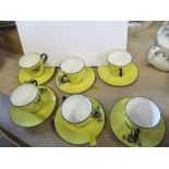 Six Royal Doulton cups and saucers