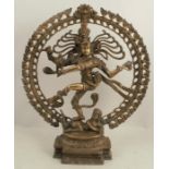 A large Indian bronze figure, of Shiva Nataraja, height 20.5ins