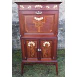 An Art Nouveau bureau, in the manner of Shapland & Petter, inlaid with box wood and mother of
