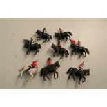 A collection of eight figures on horseback, from various British regiments, heights approx. 3ins