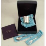 Tiffany & Co, a silver christening set, with stamped marks and T&Co, London hallmark 1999,