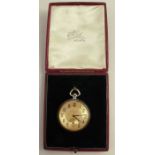 Havila Watch Co, an 800 grade silver cased open faced pocket watch, with gilt dial and subsidiary