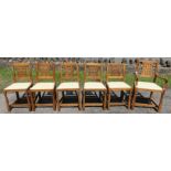 A set of six (5+1) oak dining chairs, by Squirrel man Wilf Hutchinson