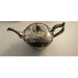A melon shaped silver plated tea top, by James Dixon & Son, Sheffield, decorated with flowers and