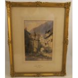 Attributed to Samuel Prout, watercolour, Old Verona, 9.5ins x 6.5ins