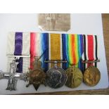 World War 1, Lieutenant R Hitchon, Trio, Military Cross and copy papers, citation regiment