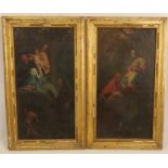 A pair of 18th century Italian School, oil on canvas laid on panel, religious figures, 15.5ins x