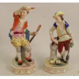 A pair of 20th century Stevenson & Hancock Derby porcelain figures, Fire and Earth, signed J Gould