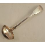 A 19th century Scottish provincial silver toddy ladle, engraved with an initial, maker Thomas Dall