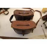 Two pairs of cased binoculars, the cases both stamped F.Ltd, OS13687, the one pair dated 1944,