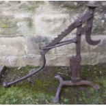 A 19th century wrought iron cart jack