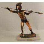 A Greek style metal model, Leonidas, marked Made in Greece, height 13ins