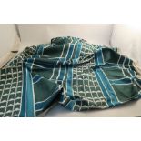 A length of 1960's Heals "Facade" fabric, by Barbara Brown, in green, blue and white, size 50ins x