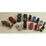 A collection of tin plate and other toy cars, to include a Schuco 1250 D.R.G.M.U. Foreign, Tri-Ang