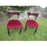 A pair of 19th century mahogany bar back dining chairs