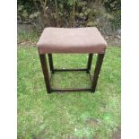 A rectangular upholstered stool, height 18.5ins x 11ins x 16ins