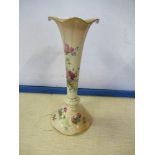 A Royal Worcester blush ivory specimen vase, decorated with flowers, shape G993, height 11.5ins