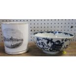A Grainger's Worcester mug, printed with a view of Worcester, height 4.5ins, together with a First