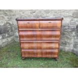 A 19th century mahogany chest of drawers, fitted two short drawers over three long drawers, raised