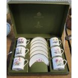 A cased Royal Worcester coffee set, comprising six cans and saucers