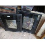 A pair of Antique prints, portraits of a boy and a girl, 9.5ins x 7.5ins