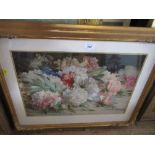 William Muckley, watercolour, Peonies, 30ins x 20.75ins