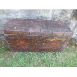 A 19th century style chest, with painted decoration, af, 22ins x 14.5ins x height 16ins