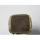A 19th century seal fob, the agate panel monogrammed