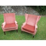 A pair of pink Parker Knoll chairs, trade only