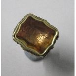 A 19th century small seal fob, the foil backed stone monogrammed - some marks, cracks to joints