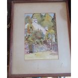 T N Sinkinson, two watercolours, Farm Near Coniston, 12.5ins x 16.5ins and Wordsworth Cottage