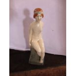A Royal Worcester figure, of a naked female seated on a column, shape number 2693, height 6ins -