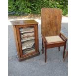 A collection of furniture to include a 19th century oak tripod table, an oak bureau, piano stool,