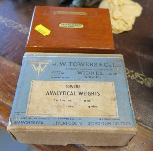 J W Towers & Co Ltd, Widnes, boxed and cased analytical weights - Image 3 of 3