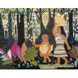 Rosamund Willis, embroidery, Feast Day in a Peruvian Jungle, 25ins x 32ins From the collection of