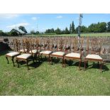 An set of 8 (6+2) Chippendale style dining chairs, with pierced splat, raised on claw and ball feet