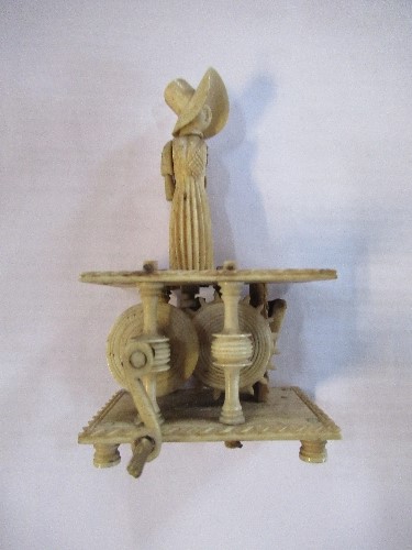 A 19th  century Napoleonic bone prisoner of war model, of a Spinning Jenny, af - Image 2 of 3