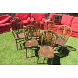 A set of six (5+1) Windsor style dining chairs