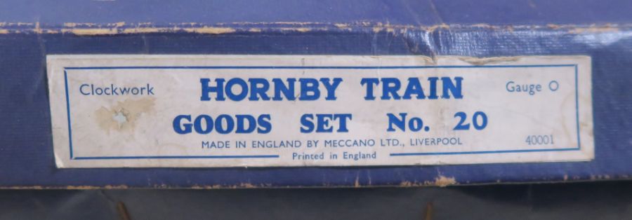 A boxed Hornby clockwork Train Goods Set, number 20, O gauge, in green livery - Image 2 of 5