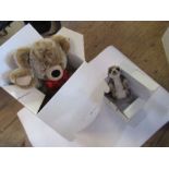 A boxed Steiff model, Bobby the Bear, together with a boxed Steiff meercat, Cockie,