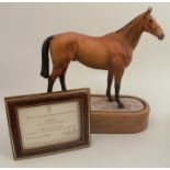 A Royal Worcester limited edition figure, Arkle, modelled by Doris Lindner, with plinth and