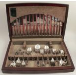 An Arthur price silver plated cased canteen of cutlery, bead pattern