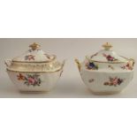 A pair of 19th century Swansea sucrieres, having a label to the base, Sir Leslie Joseph