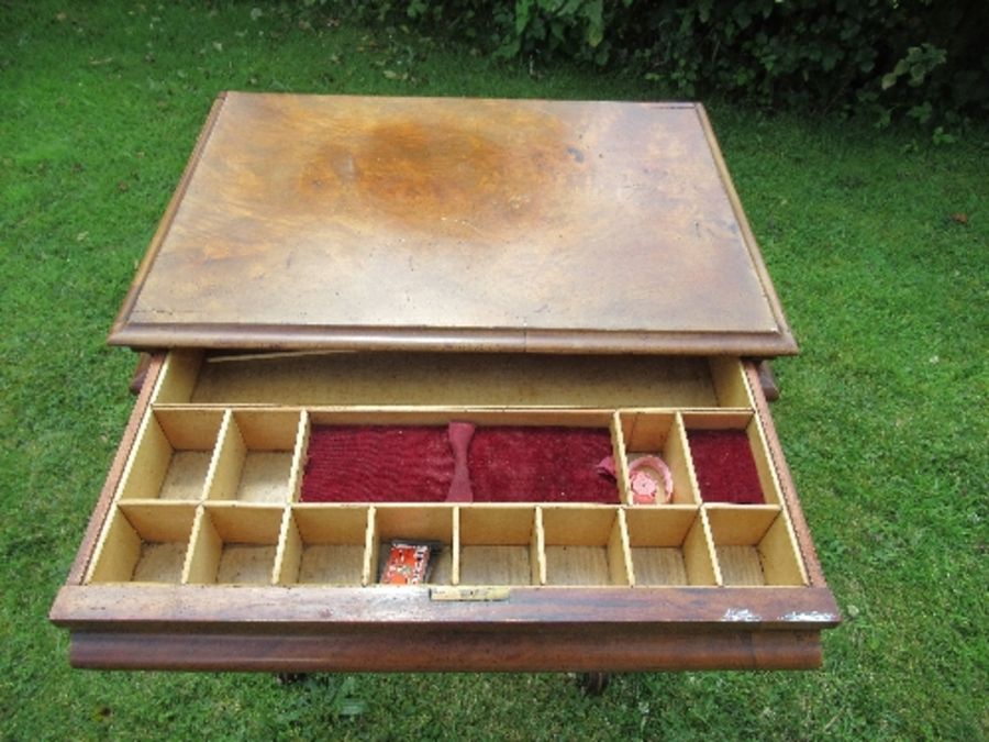 A Victorian mahogany work table, fitted with a drawer, and raised on spirally turned legs, width - Image 2 of 3