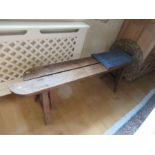 A pair of French workmen's benches, length 60ins