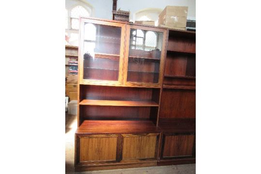 A teak, oak and rosewood bookcase unit, in the Danish style, manufactured by Sejling Skabe, - Image 4 of 6