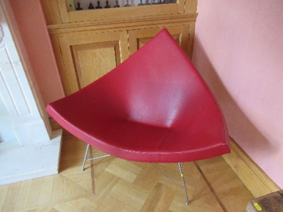 Red leather Vitra "Coconut" chair after George Nelson - Image 3 of 3