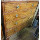 A 19th century mahogany chest of drawers, having four graduated long drawers, width 39.5ins