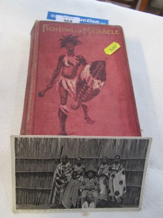 A tribal spear, together with Fighting the Matabele, by J Chalmers, and a postcard of a tribesman - Image 2 of 14