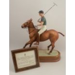 A Royal Worcester limited edition figure, HRH Duke of Edinburgh on polo pony, modelled by Doris